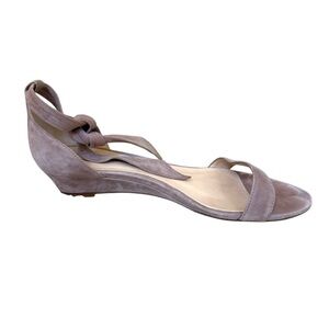Alexandre Birman Atena Suede Wedge Cameo Natural Flats‎ Size 38